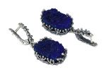Серьги из серебра с азуритом фантазийные 15х22 мм 55213