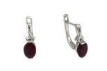 Серьги из серебра с рубином овал 6х8 мм 55236