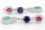 Серьги из серебра с самоцветами