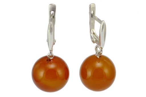 Серьги из серебра 925 пробы с сердоликом.