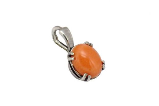 Серебряный кулон с кораллом 55457 купить в магазине Самоцветы мира