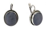 Серьги из серебра с Гематитом Овал 15х18 мм 55460