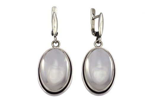 Серьги из серебра 925 пробы с горным хрусталем.