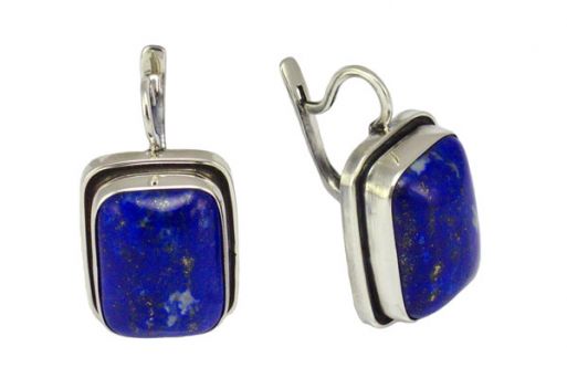 Серьги из серебра 925 пробы с лазуритом.