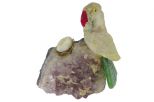 Фигурка попугай с из горного хрусталя. Вес 100-130 гр.