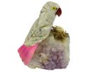Фигурка попугай из яшмы у гнзда. Вес 100-130 гр.