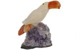 Фигурка тукан микро из розового кварца. Вес 40-60 гр.