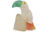 Фигурка тукан микро из розового кварца. Вес 40-60 гр.