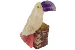 Фигурка тукан микро из розового кварца. Вес 40-60 гр.