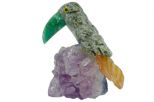 Фигурка тукан микро из яшмы. Вес 40-60 гр.