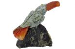 Фигурка тукан микро из яшмы. Вес 40-60 гр.