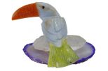 Фигурка тукан из оникса на агате. Вес 30-50 гр.