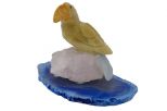 Фигурка тукан из оникса на агате. Вес 30-50 гр.