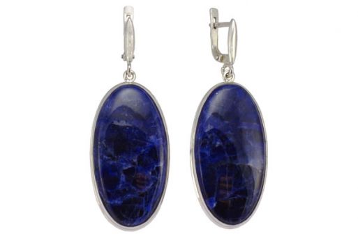 Серьги из серебра 925 пробы с содалитом.