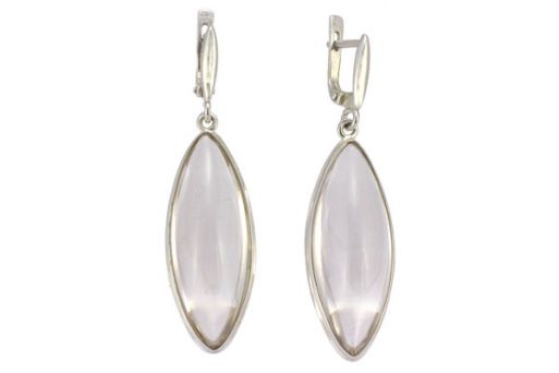 Серьги из серебра 925 пробы с горным хрусталем.