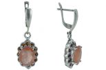 Серьги турмалин+гранат. Вес 9,0 гр.