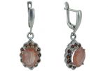 Серьги турмалин+гранат. Вес 9,0 гр.