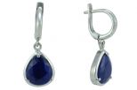 Серьги из серебра с сапфиром капля 10х12 мм 56268
