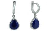 Серьги из серебра с сапфиром капля 10х12 мм 56268