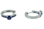 Серьги из серебра с сапфиром круг 5 мм и 8 кругов 1 мм 56272