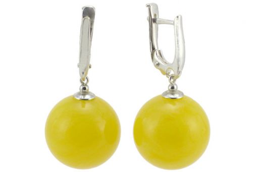 Серьги из серебра 925 пробы с янтарем.