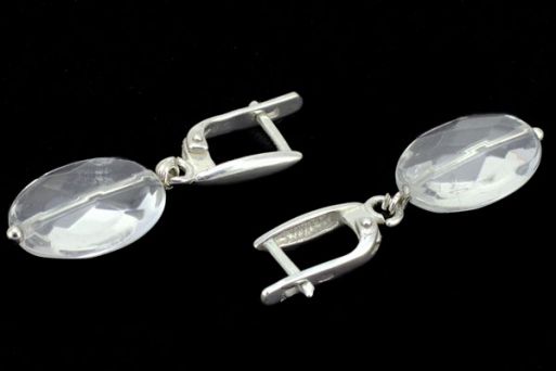 Серьги из серебра 925 пробы с горным хрусталём.