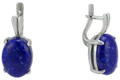 Серьги из серебра 925 пробы с лазуритом.