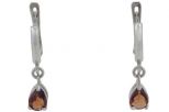 Серьги из серебра с гранатом капля 6х8 мм 56820