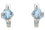 Серьги из серебра с топазом треугольник 7х7х7 мм 56906