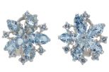 Серьги из серебра с топазом 10 треугольников 5х5х5 мм 6 кругов 3 мм 56908