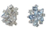 Серьги из серебра с топазом 10 треугольников 5х5х5 мм 6 кругов 3 мм 56908