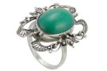 Серьги из серебра с хризопразом овал 13х18 мм 41996