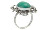 Серьги из серебра с хризопразом овал 13х18 мм 41996