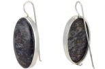 Серьги из серебра с Астрофиллитом овал 22х38 мм 56922