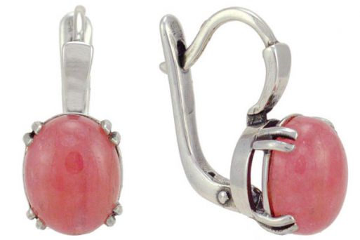 Серьги из серебра 925 пробы с Родохрозитом.