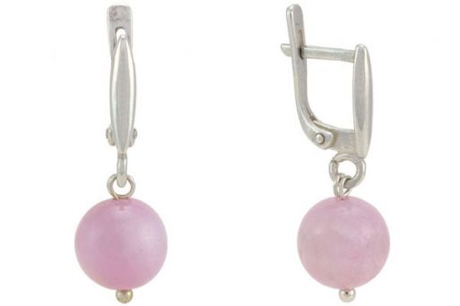 Серьги из серебра 925 пробы с Кунцитом.
