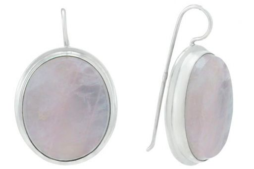 Серьги из серебра 925 пробы с розовым кварцем.