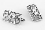 Серьги из серебра филигрань в прямоугольнике 57140