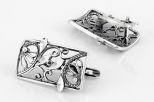 Серьги из серебра филигрань в прямоугольнике 57140