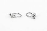 Серьги из серебра с фианитом круг 3мм 57144