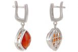 Серьги сердолик. Вес 10,0 гр.