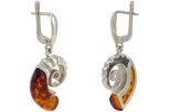 Серьги янтарь ракушка. Классический. Вес 9,1-9,4 гр.