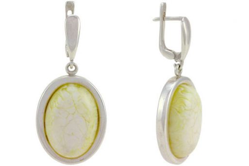 Серьги из серебра 925 пробы с янтарём.