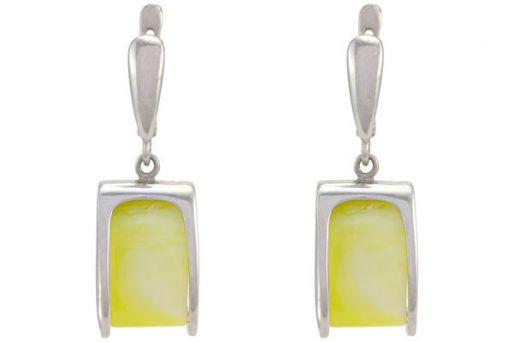 Серьги из серебра 925 пробы с янтарём.