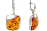 Серьги янтарь. Классический. Вес 18,0 гр.