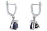 Серьги из серебра с сапфиром треугольник 8х8х8 мм 57501