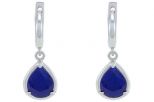 Серьги из серебра с сапфиром капля 9х11 мм 57504