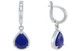 Серьги из серебра с сапфиром капля 9х11 мм 57504