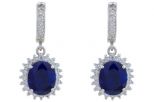 Серьги из серебра с сапфиром