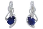 Серьги из серебра с сапфиром и фианитами капля 6х8 мм 57512